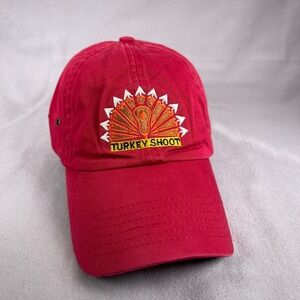 Turkey Shoot Hat Cap Red Strapback‎ Embroidered Turkey Hunting Outdoor